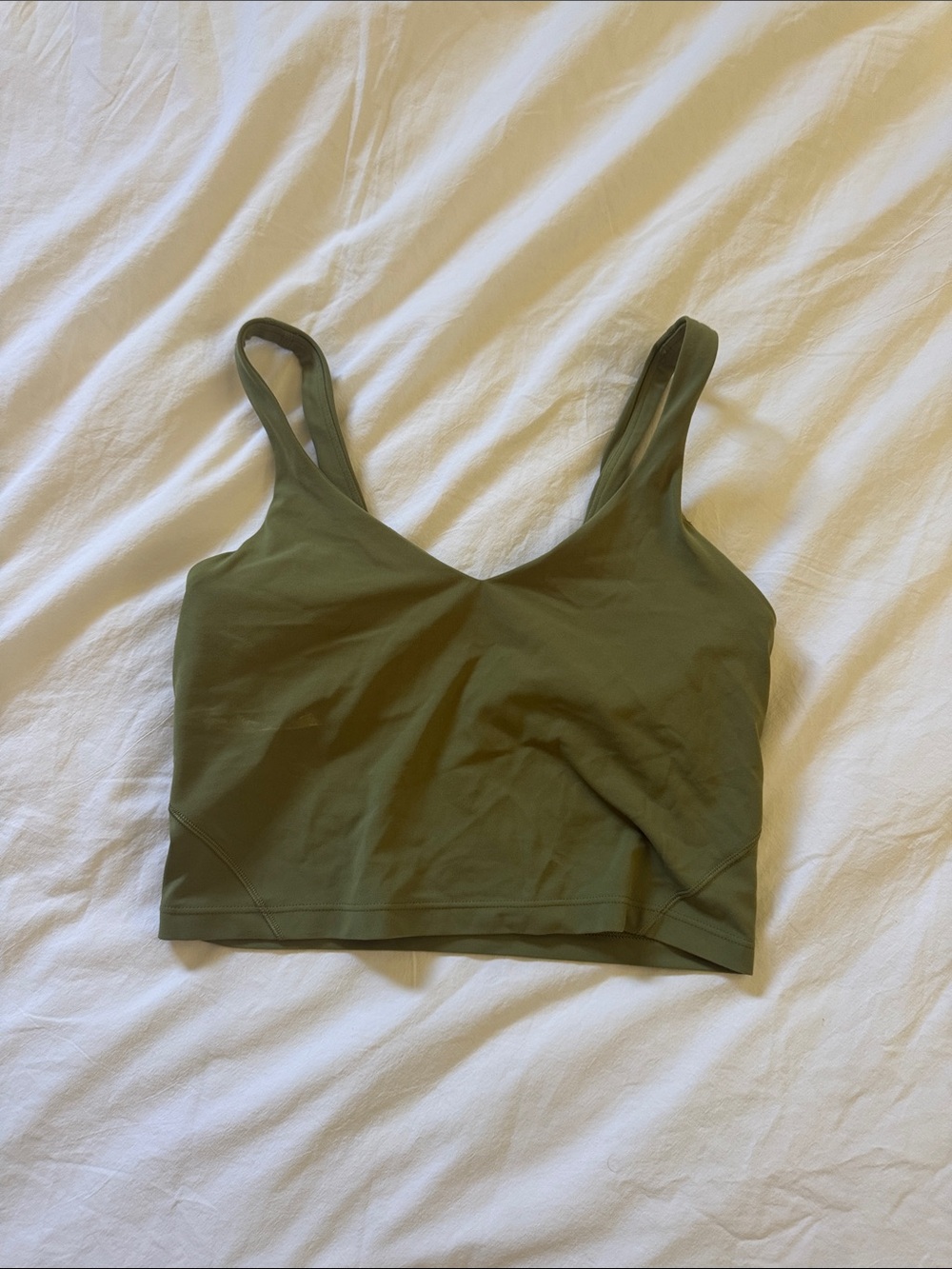 lululemon athletica Olive Green Seamless Sports Bra Top